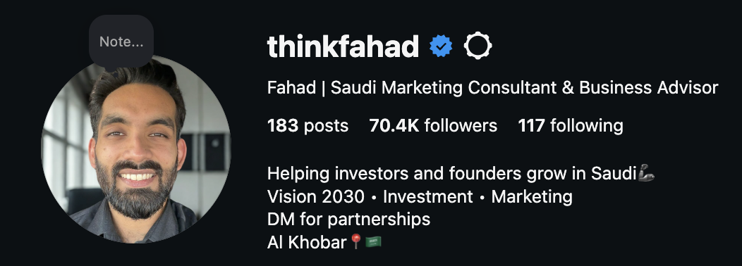 ThinkFahad Instagram profile